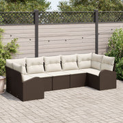 Loungeset poly rattan 7 personen bruin