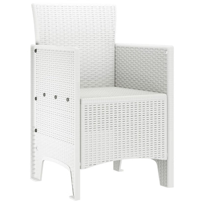 Tuinstoel Set Van 4 Poly Rattan Standaard Lichtgewicht zonder kussen Wit