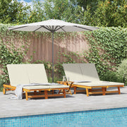 Ligstoel 2-persoons massief acaciahout bruin 63x199x85 cm