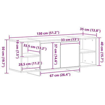 Tv-Meubel - - 120X30X40.5 Cm - Gemaakt Van Geengineerd Hout Zwart eiken