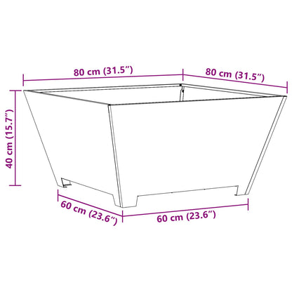 Vuurkorf Vierkant Zwart Staal 80 x 80 x 40 cm Koudgewalst staal/Zwart