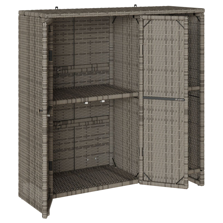 Opbergkast 100X36X102 Cm Rattan Grijs