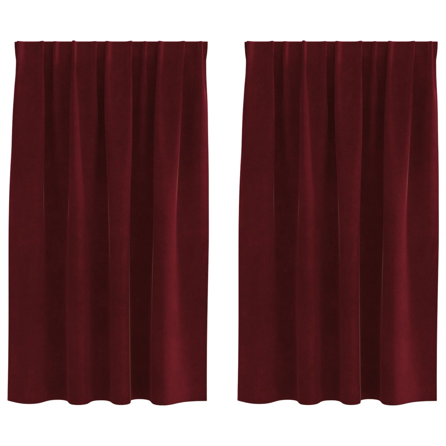 Zwarte Gordijnen Met Bovenbuis 2 Stuks Fluweel Wijnrood 140 x 140 cm met ingebouwde tape