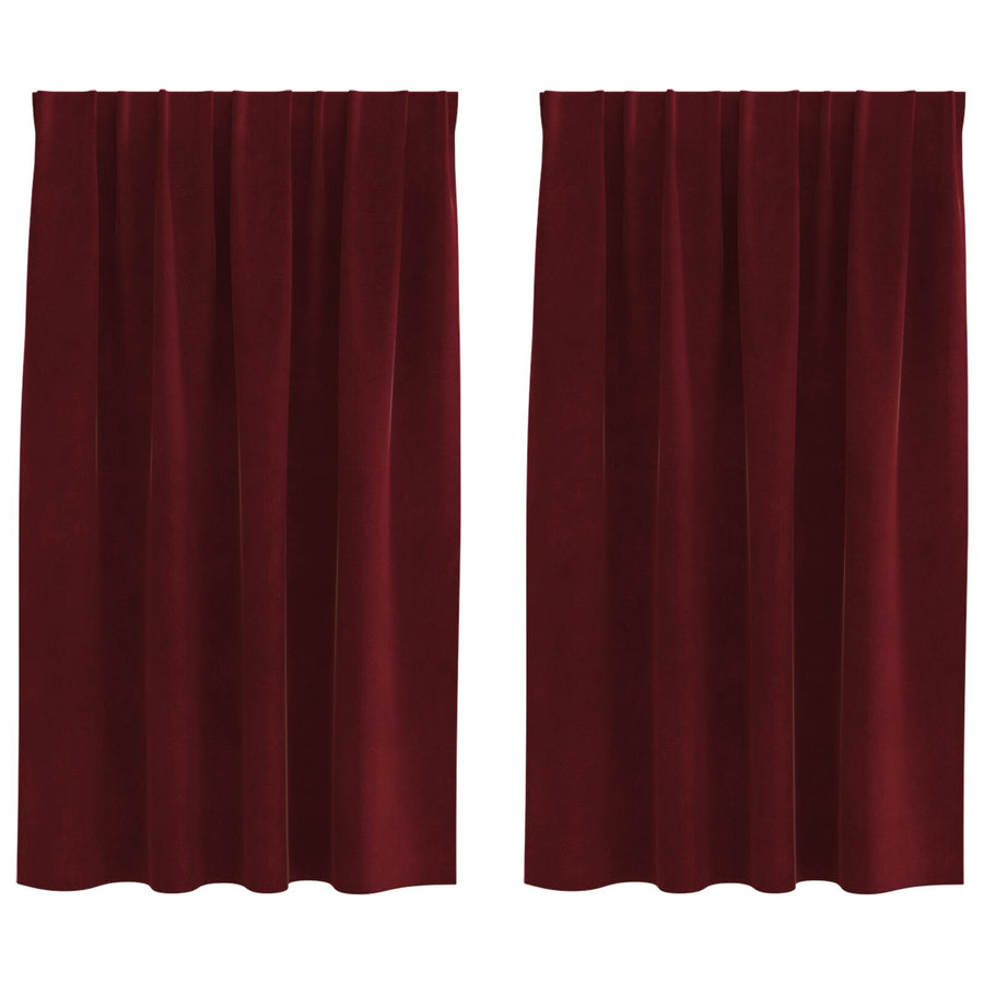 Zwarte Gordijnen Met Bovenbuis 2 Stuks Fluweel Wijnrood 140 x 140 cm met ingebouwde tape