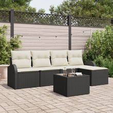 5-Delige Tuin Sofa Set Met Kussens Bruin Poly Rattan