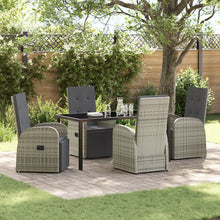 5-Delig Tuin Eetset Met Kussens Grijs Poly Rattan