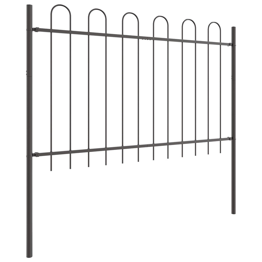 Tuinhek Met Hoepeltop 3,4X1,2 M Staal Grijs 1.2 m 3.4 m