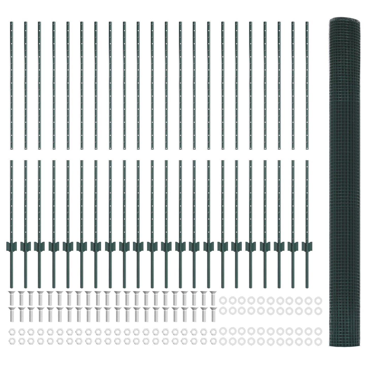 Gelast Draadhek Met 22 U Posts Groen 1.4X50 M Staal