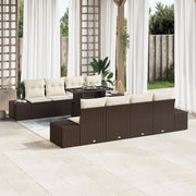 Tuinset loungebank 6 personen rotan bruin