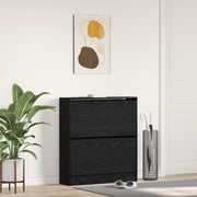 Schoenenkast 80x21x87,5 cm zwart eiken