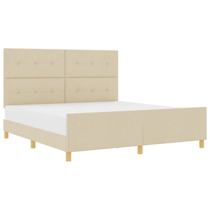 Bed Frame Crème 180X200 Cm Stof Crème