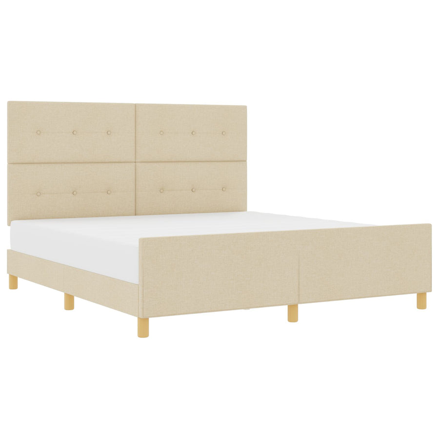 Bed Frame Crème 180X200 Cm Stof Crème