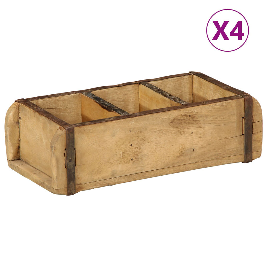 Dienbladen 4 Stuks Gemaakt Van Gerecycled Hout 30 x 14 x 9 cm