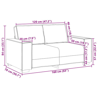 Loveseat Sofa Kunstleer Cappuccino 120 cm
