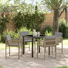 Garden Dining Set 5 Pcs Beige Poly Rattan Mixed beige