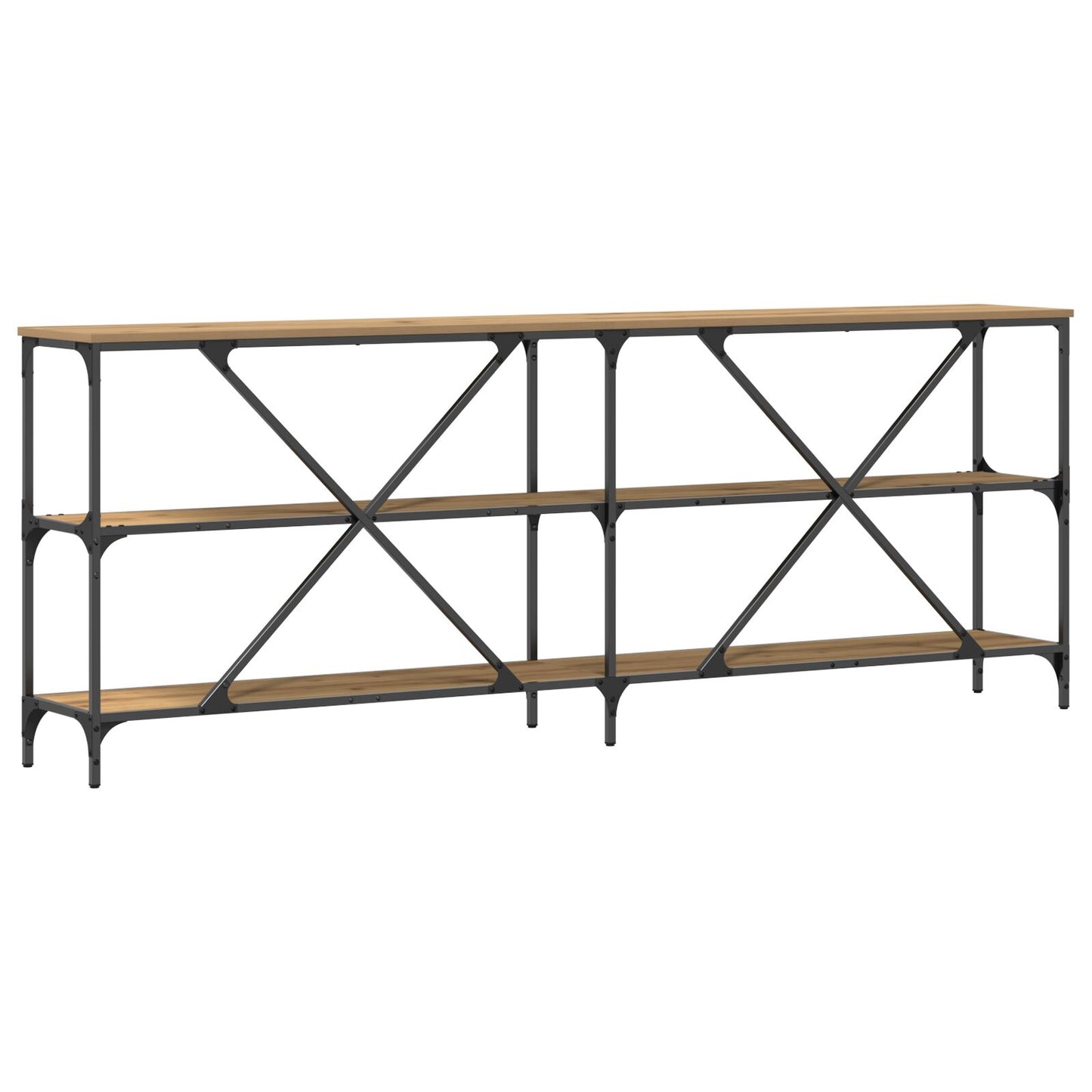 Console Tafel Artisan Eiken 200X30X75 Cm Engineered Hout & Staal