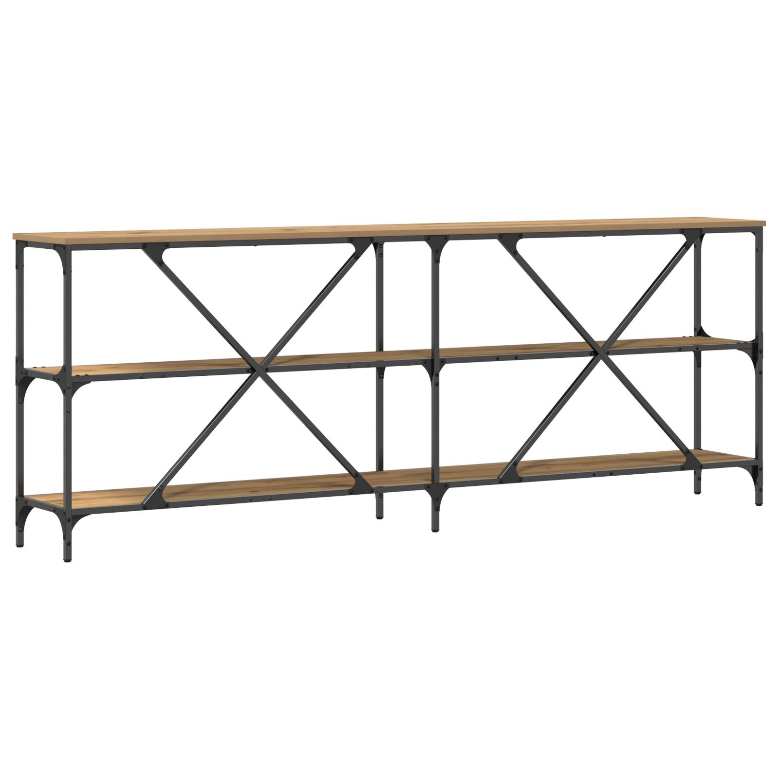 Console Tafel Artisan Eiken 200X30X75 Cm Engineered Hout & Staal