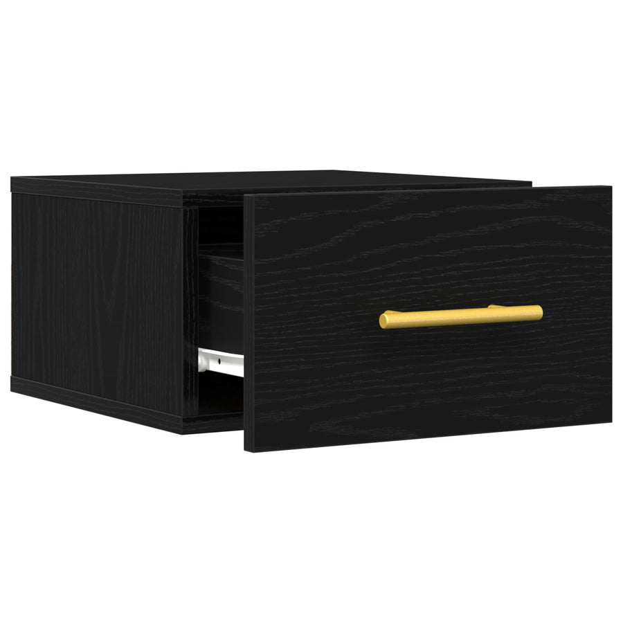 Nachtkastjes 2 Stuks Wandgemonteerd Zwart Eiken 35X35X20 Cm Zwart Eiken