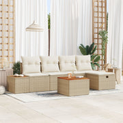 Loungeset poly rattan 5 personen beige