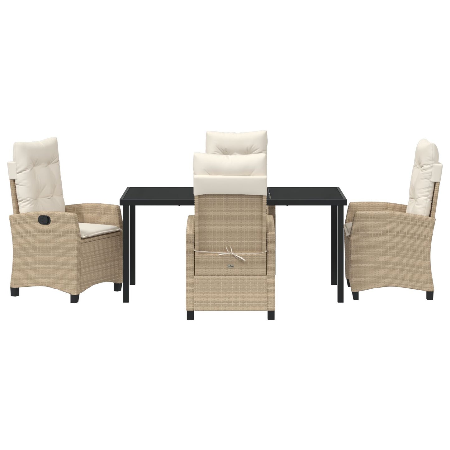 5-Delige Tuinset Met Kussens Beige Poly Rattan