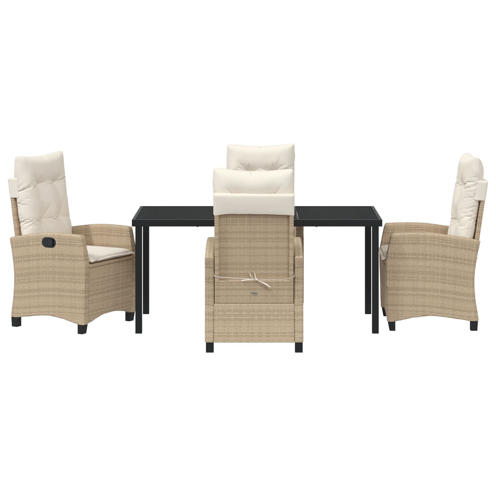 5-Delige Tuinset Met Kussens Beige Poly Rattan