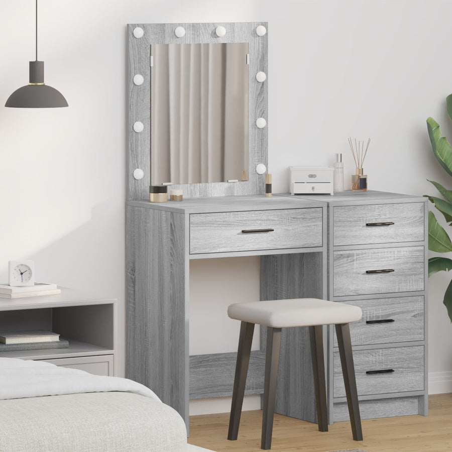 Kaptafel Met Led Verlichting Grijs Sonoma 50 x 41 x 135 cm