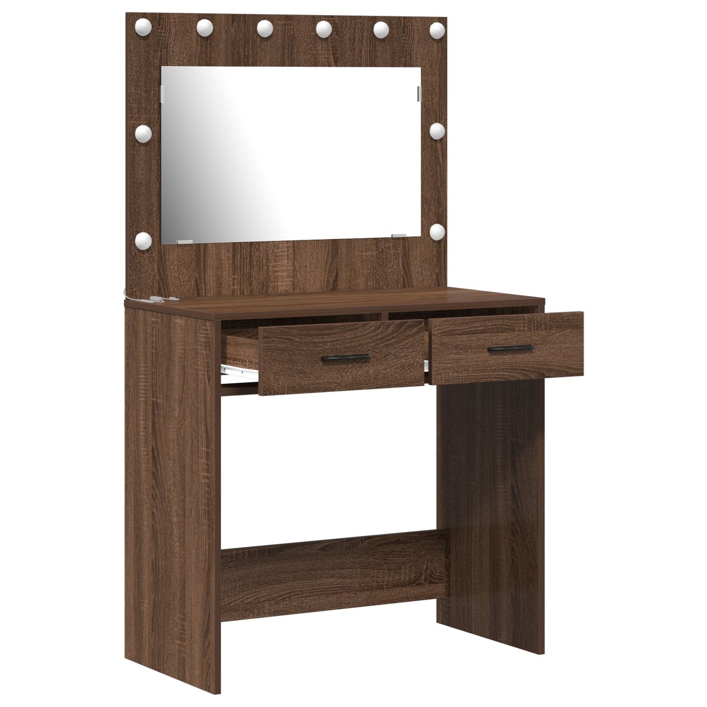 Kaptafel Met Led-Verlichting Bruin eiken 78,5 x 41 x 135 cm