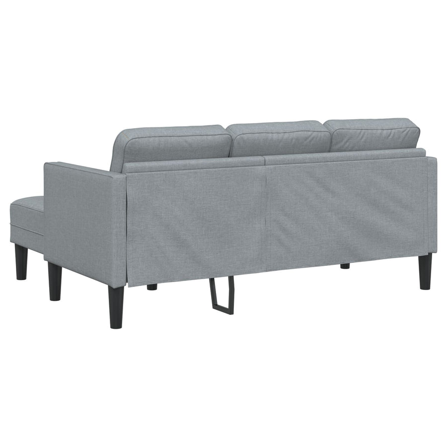 2 Delige Sofa Set Met Kussens Stof Licht grijs L-vormige sofa + bank