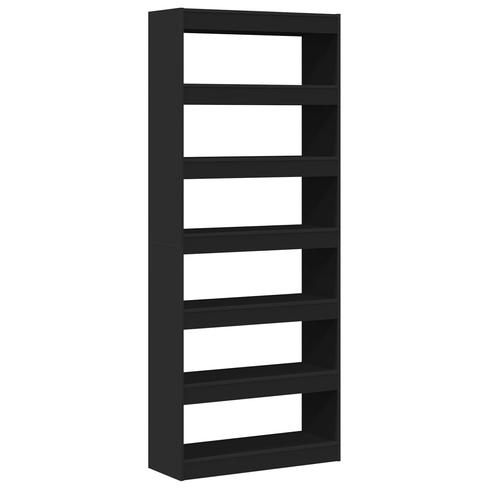 Zwarte Boekenplank Zwart Hout 80 X 30 X 198 Cm Planken