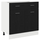 Hangkast met lade zwart eiken 80x46x81,5 cm