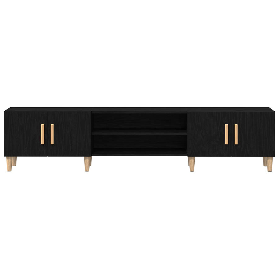 Tv Meubel Zwart Eiken 180X31,5X40 Cm Geengineerd Hout