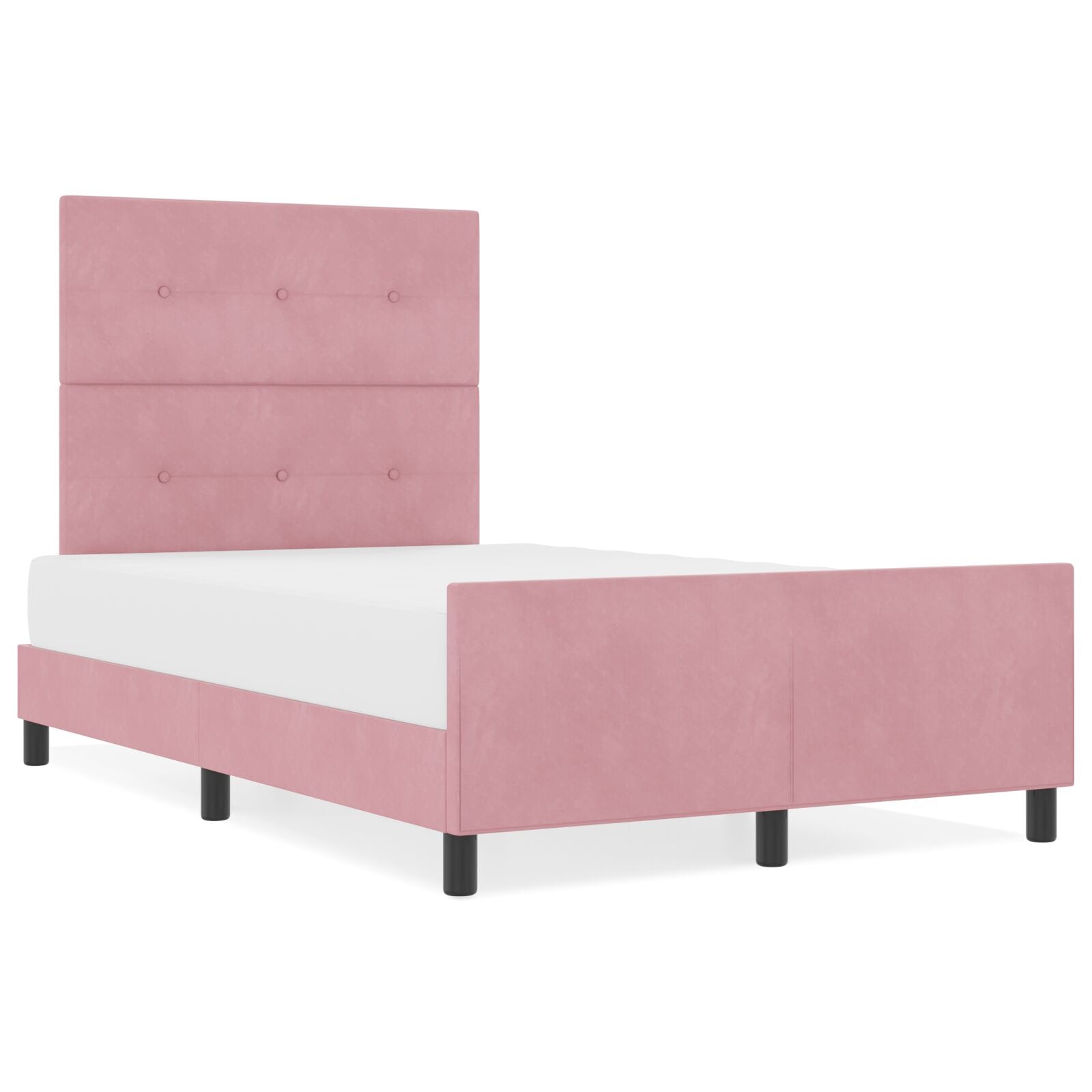 Roze Fluweel Bedframe 120X200 Cm Crème