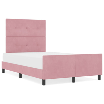 Roze Fluweel Bedframe 120X200 Cm Crème