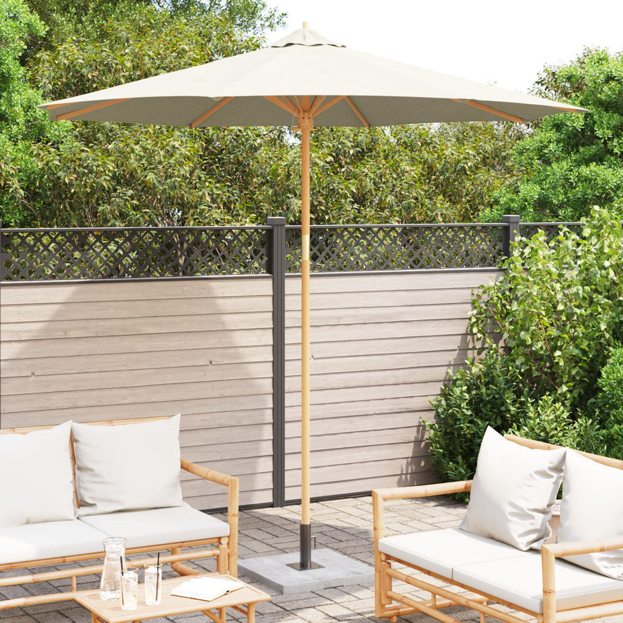 Tuinparasol 270X260 Cm Bamboe 270 x 270 x 260 cm Crème wit