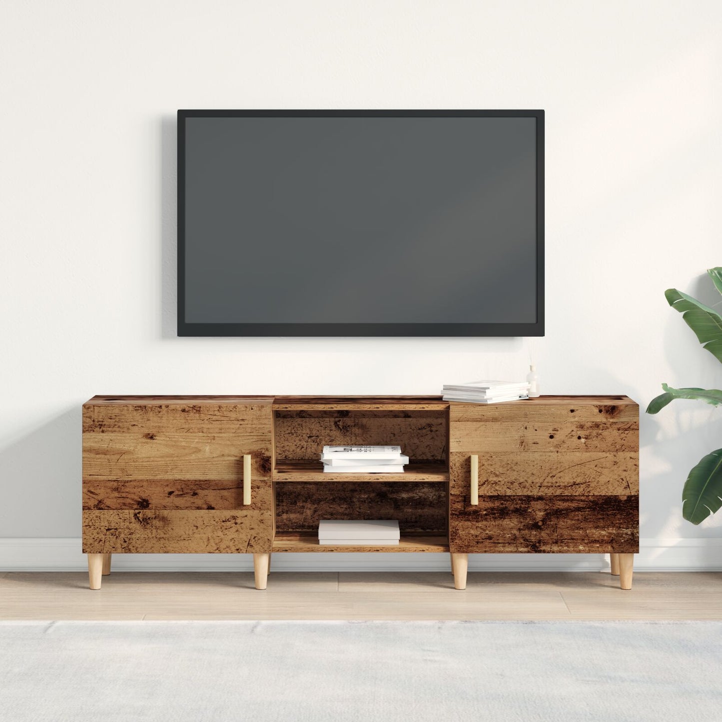Tv-Kast Oude Hout 150X30X50 Cm Gelaagd Hout