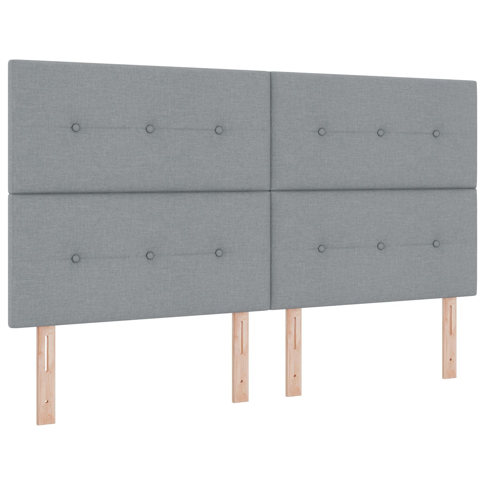 Boxspring Bed Met Matras & Bank Stof Licht Grijs 180 x 200 cm Knop tufted