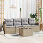 Garden Sofa Set Beige 55 x 55 x 37 cm poly rattan