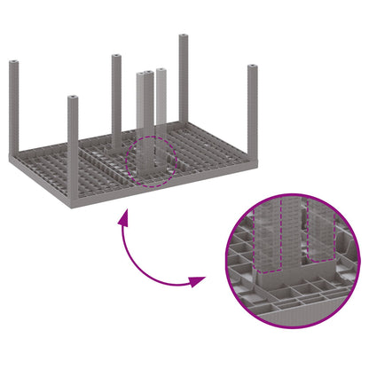 7-Delige Tuindinerset Met Kussens Lichtgrijs Poly Rattan