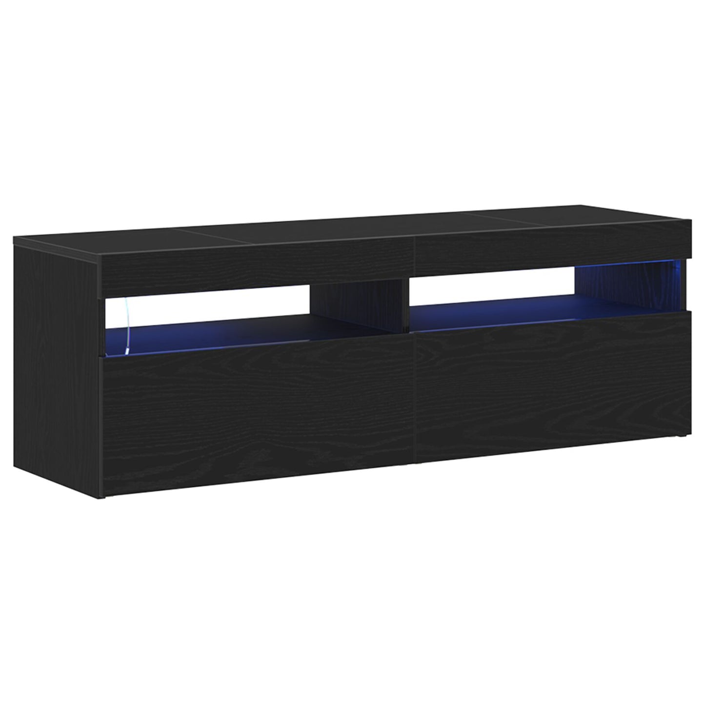 Tv-Kast Met Led Zwart Eiken 120X35X40 Cm Bewerkt Hout