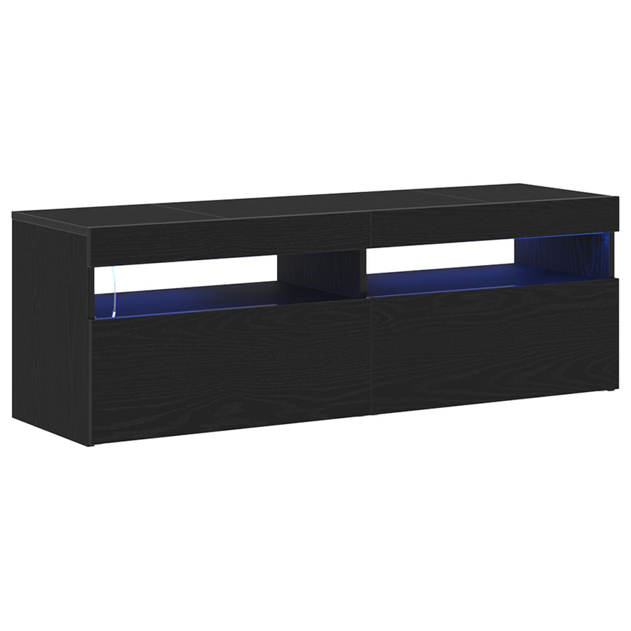 Tv-Kast Met Led Zwart Eiken 120X35X40 Cm Bewerkt Hout