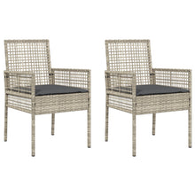 Tuinstoelen 2 Stuks Met Kussens Poly Rattan Lichtgrijs en Donkergrijs