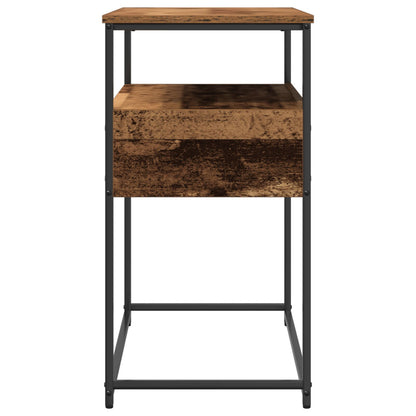 Console Tafel Oude Hout Engineered Hout En Staal Afsleten Hout 75 x 40 x 75 cm