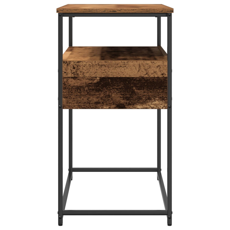 Console Tafel Oude Hout Engineered Hout En Staal Afsleten Hout 75 x 40 x 75 cm