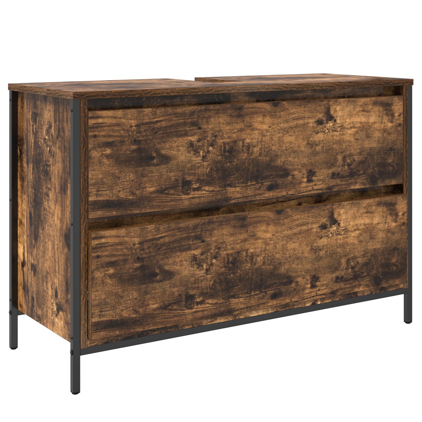 3 Delige Badkamermeubelset Smoked Oak Engineered Wood Gerookte eiken