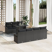 Tuinset poly rattan 8-delig zwart