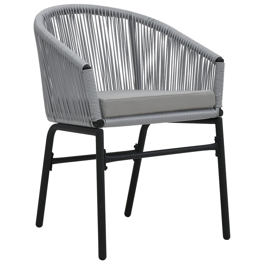 5-Delige Tuin Eetset Grijs Poly Rattan