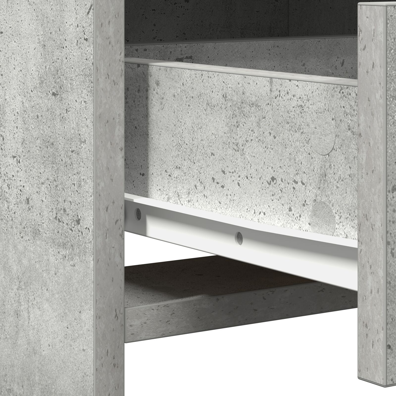 2-Delige Kaptafelset Met Led Licht Beton Grijs Gerecycled Hout
