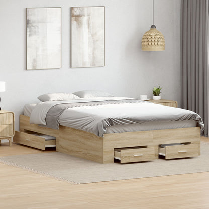 Bedframe Zonder Matras Met Lades Dubbel Gelaagd Hout