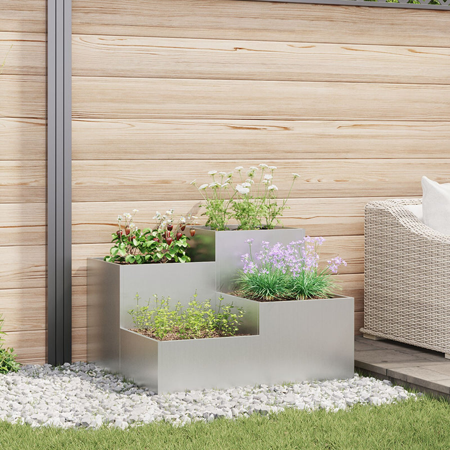 Tuinplantbak Gegalvaniseerd Staal Verzinkt staal 80 x 80 x 60 cm