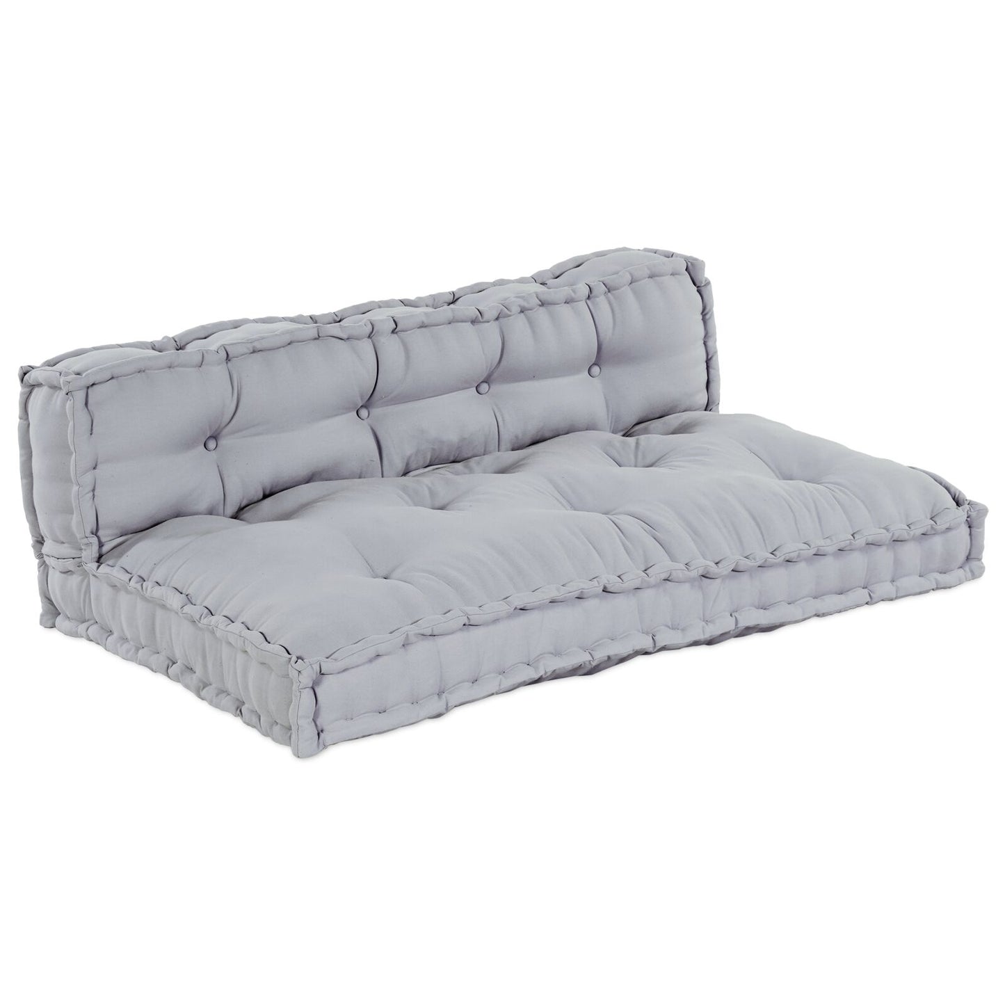 Pallet Sofa Kussen Met Rugsteun Stof Grijs 2x kussens